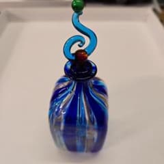 香水瓶 ヴェネツィアンガラス MURANO GLASS 金彩 青ライン - メルカリ