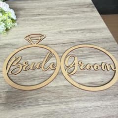 Bride Groom ウェディング装飾 2点セット　ウェルカムボードのサムネイル