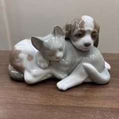 リヤドロ LLADROフィギュリン 6599 いつも一緒 犬 猫 動物 - メルカリ