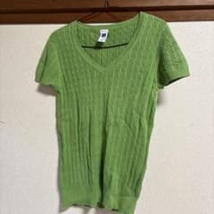 GAP グリーン Vネック 半袖ニット Mのサムネイル