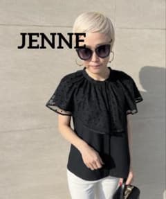 JENNE ドットチュールケープカラーブラウス M 極美品 - メルカリ
