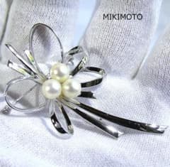 美品 MIKIMOTO ミキモト パール ブローチ 3珠 シルバー E23 - メルカリ
