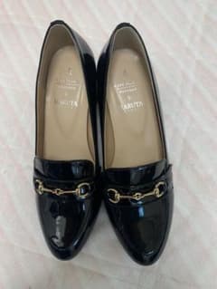ヒールローファー パンプス 黒　HARUTAコラボのサムネイル