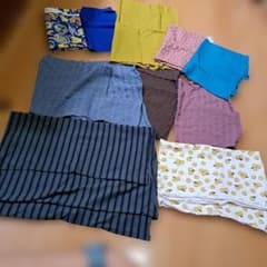 手芸用 はぎれ 布地セット 多種多様な素材と柄　10点のサムネイル