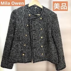 【美品】　ミラオーウェン　ダブルツイードコンパクトジャケットのサムネイル