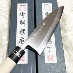 未使用】 堺一文字吉国作 白二鋼 出刃165mm 水牛柄 マチ磨 2本セット