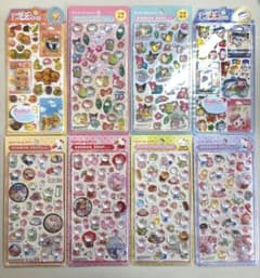 沖縄限定ボンボンドロップシール＆和柄キティ＆みにちゅあポップシール8枚セットのサムネイル