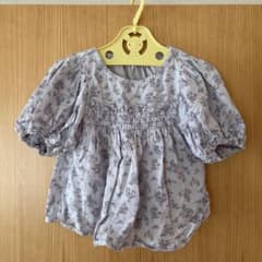 花柄フリル付きシャツ（薄紫）のサムネイル