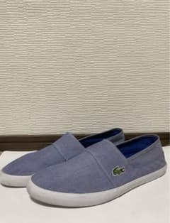 27cm LACOSTE ラコステ スリッポン キャンバス ライトブルー メンズ 