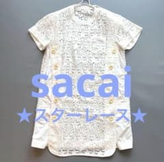 美品 ☆sacai サカイ☆ スターレースワンピース ホワイト 星 サイド 