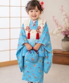 七五三 被布セット 3歳 女の子 水色 蝶々柄 記念撮影 正月 和装 七五三 被布セット 3歳 女の子 水色 蝶々柄 記念撮影 正月 和装 - メルカリ