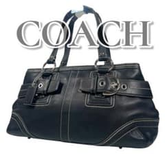 coach コーチ トートバッグ 黒 オールレザー 本革 Y2K ハンドバッグ