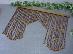 14FF3981 昭和レトロ 木製のれん 珠のれん 56.5×85cm - メルカリ
