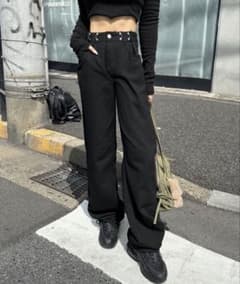 Miniministore ハイウエストワイドストレートデニム ブラックのサムネイル