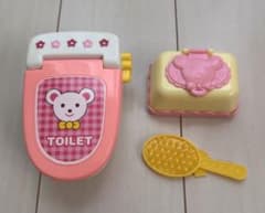 メルちゃんトイレ、お尻拭き、ヘアブラシセット