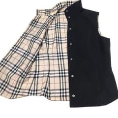 BURBERRY バーバリー ベスト リバーシブル ノバチェック 黒 38 M