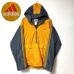 激レア Y2K 80s アディダス ハーフジップ ナイロンジャケット 総柄 adidas アディダス アノラック ナイロン ジャケット ハーフジップ Y2K