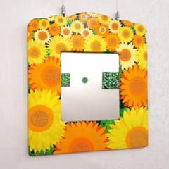 ひまわりの鏡　画家　小楠アキコ作品　アクリル絵の具 m29136928593_1.jpg?1680838125