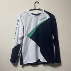 YONEX テニス用長袖シャツ ホワイト ネイビー Sサイズのサムネイル