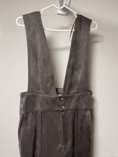 ZARA グレー スエード風オーバーオールのサムネイル