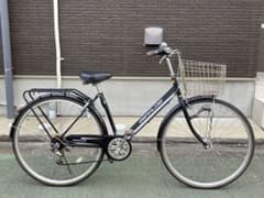 外装6段変速LEDオートライト自転車〓27インチ☆ブラック☆注※配達地域