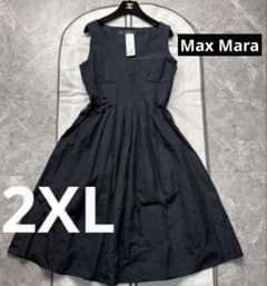 3L♡美品♡マックスマーラ ロングワンピース ノースリーブ フレア Aライン 黒 3L♡美品♡マックスマーラ ロングワンピース ノースリーブ フレア A