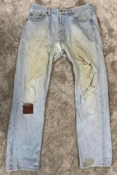 n°44（ナンバー44）別注 リーバイス501 リメイクデニム レザーパッチ 