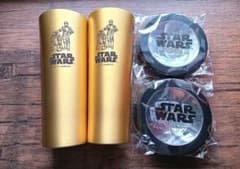 【スターウォーズ】 金のアルミタンブラー＆光るコースター【ペアセット】のサムネイル