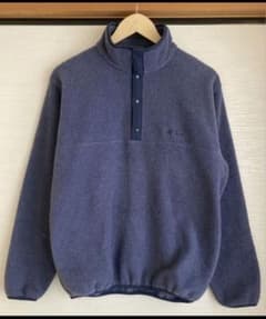 エルエルビーン フリース M ブルー グレー 筆記体ロゴ プルオーバーのサムネイル