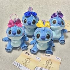 スティッチ　FukuFuku うさ耳むすびマスコット　全4種コンプセット