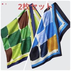 【新品未使用】UNIQLO×MARNI シルクフロシキスカーフ　2枚セットのサムネイル