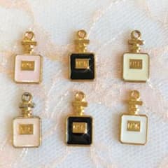ミニpink＆black＆White香水瓶6個ゴールドのサムネイル