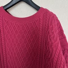 マッキントッシュフィロソフィー　アラン編み春ニット〜ピンク