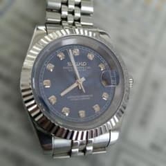 MOD NH35 カスタム腕時計 DATEJUST風　文字盤ブルー MOD NH35 カスタム腕時計 DATEJUST風 文字盤ブルー - メルカリ