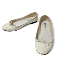 repetto レペット バレエシューズ エナメル ホワイト 39 24.5cm - メルカリ
