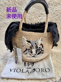 VIOLAd'ORO かごバッグ 猫刺繍 - メルカリ