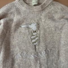 TRUSSARDI ニット セーター ベージュ ロゴ刺繍のサムネイル