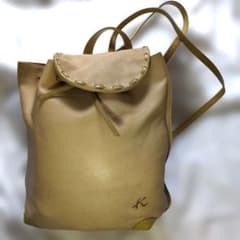 Kitamura リュックサック ベージュ レザーのサムネイル