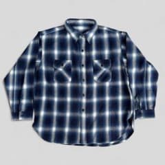 VH NAVY OMBRE CHECK flannel shirt Mサイズ VH NAVY OMBRE CHECK flannel shirt Mサイズ - メルカリ