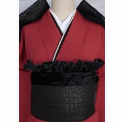 振袖2点セット　赤 無地 一つ紋 無地振袖7点セット161.5cm◇正絹レッド系朱赤フルセット成人式前撮り