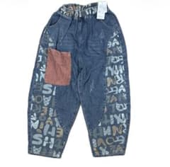 F-135 205zero アルファベット柄 デニムパンツ ウエストゴム 新品のサムネイル