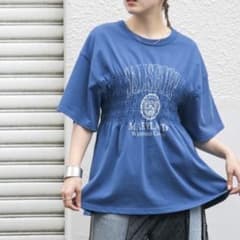 KBF トップス Tシャツ シャーリング BIGTEE ブルーのサムネイル