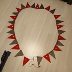 Snow Peak Garland Flag Gray & Red