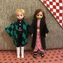 りかちゃん リカちゃん 着物 和服 羽織 学ラン 浴衣 麻の葉模様 市松模様のサムネイル