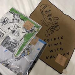 COFFEE TIME WITH VAUGHAN プリントハンカチ 3枚セットのサムネイル