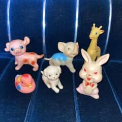 昭和レトロ アニマル ラバードール 動物 ソフビ 6体 ヴィンテージ 当時