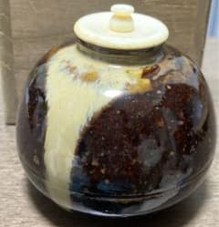 遠州七窯 膳所焼茶入　陽炎園造（茶杓のおまけ付き)のサムネイル