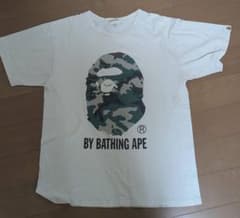 A BATHING APE カモフラ柄ロゴ Tシャツ ホワイト Lのサムネイル