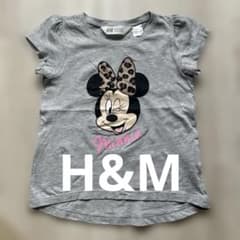 お値下げ中 H&M Disney ミニーマウス Tシャツ グレー 98/104のサムネイル