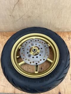 ディオ AF34 35ZX純正 フロントディスク金ホイール タイヤセットのサムネイル